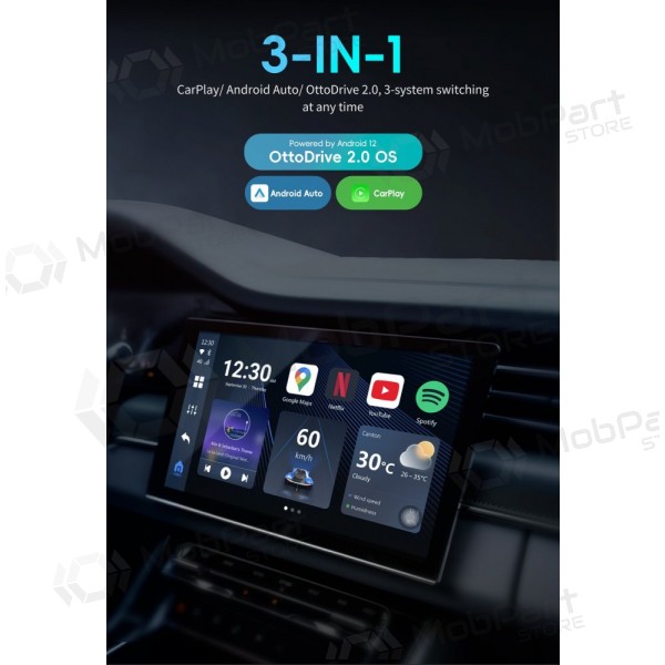 Adaptador inalámbrico CarPlay / Android Auto Ottocast OttoAiBox P3 PCS46 negro