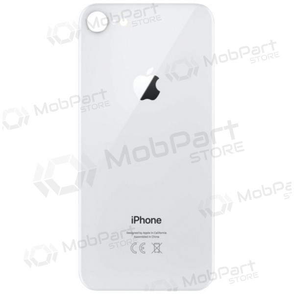 Apple iPhone 8 tapa trasera de la batería (plata) (bigger hole for camera) Apple iPhone 8 tapa trasera de la batería (plata) (bigger hole for camera)