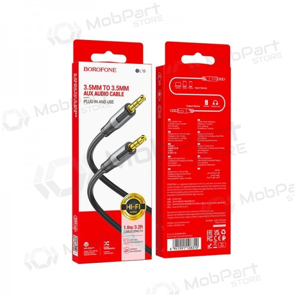 Audio cable Borofone BL19 3,5mm to 3,5mm negro