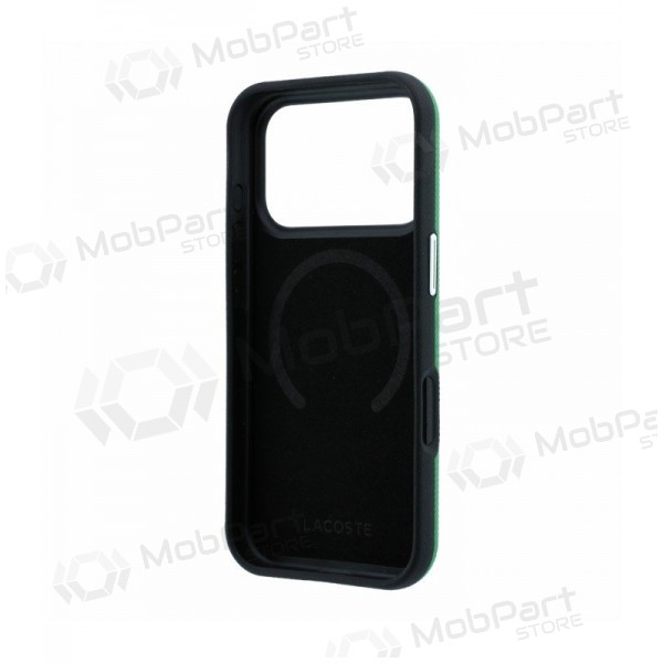 Funda para Apple iPhone 18 Pro - Lacoste PVC Petit Pique Semi Wrap Embossed MagSafe (verde)