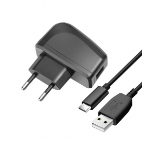 Cargador de teléfono Blue Star TFK-TC-1095B 10 W USB-A con cable USB-A a USB-C negro