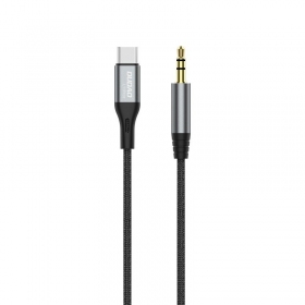 Cable de audio Dudao L11ProT USB-C a 3.5 mm 1 m negro