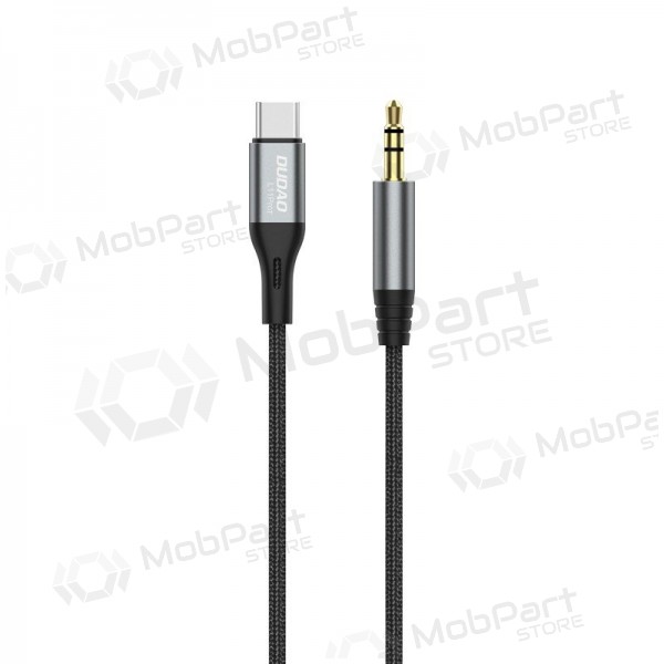 Cable de audio Dudao L11ProT USB-C a 3.5 mm 1 m negro