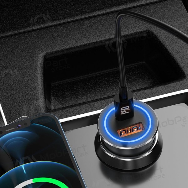 Cargador de coche Dudao R4Max 55 W USB-C + USB-A gris