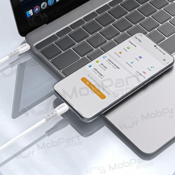 Cable USB-C Dudao L25SC USB-C a USB-C 2 m 60 W blanco