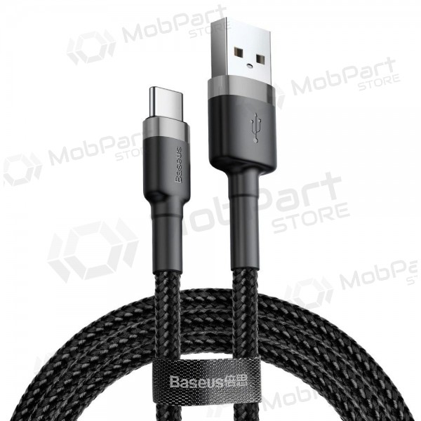 Cable USB Baseus Cafule Type-C 2.0m 2.0A (gris-negro) CATKLF-CG1