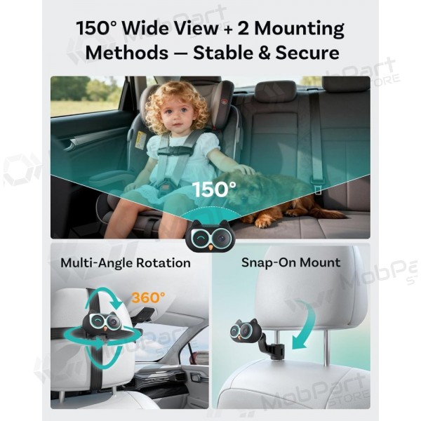 Adaptador inalámbrico CarPlay Ottocast Cabin Care CA520-T con función de niñera móvil negro
