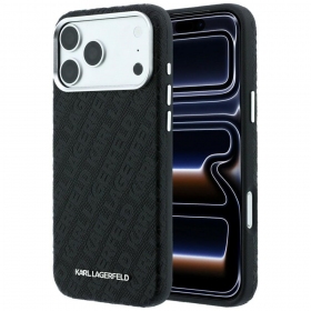 Funda para Apple iPhone 18 Pro - Karl Lagerfeld PU Grained Allover Semi Wrap MagSafe