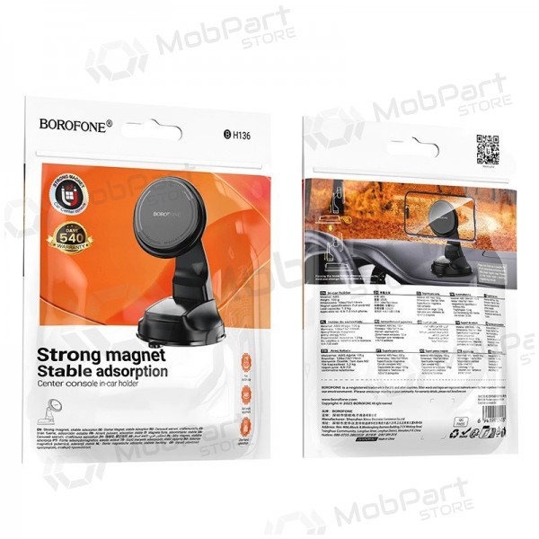 Soporte de teléfono para coche Borofone BH136 para salpicadero 4.5–7.0 pulgadas.