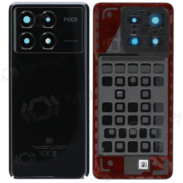 Tapa trasera para Xiaomi POCO X6 Pro 5G (negra) (original)