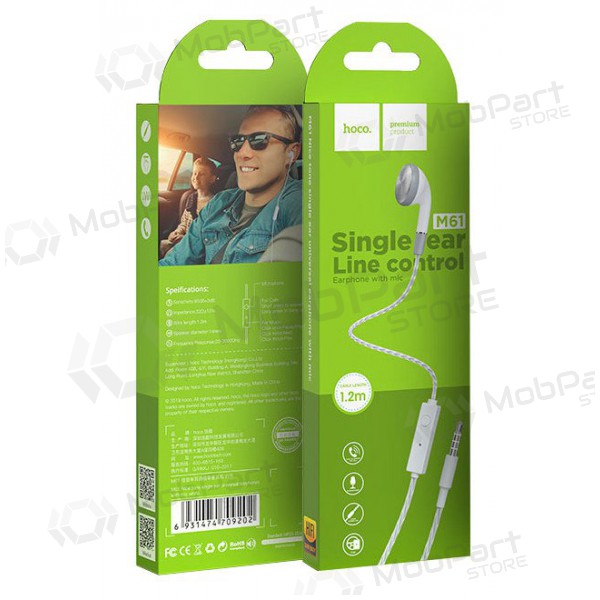 Manos libres Hoco M61 Mono 3,5mm (Blanco)