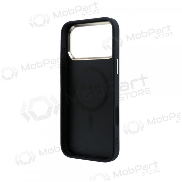 Funda para Apple iPhone 18 Pro Max -Guess PU Leather 4G Gold Frame MagSafe- (negra)