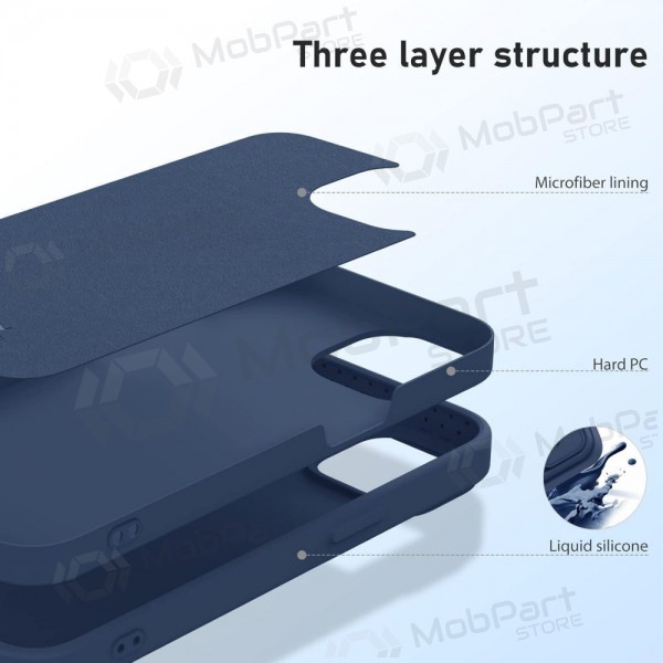 Apple iPhone 15 funda „Nillkin Silicone“ (azul oscuro)