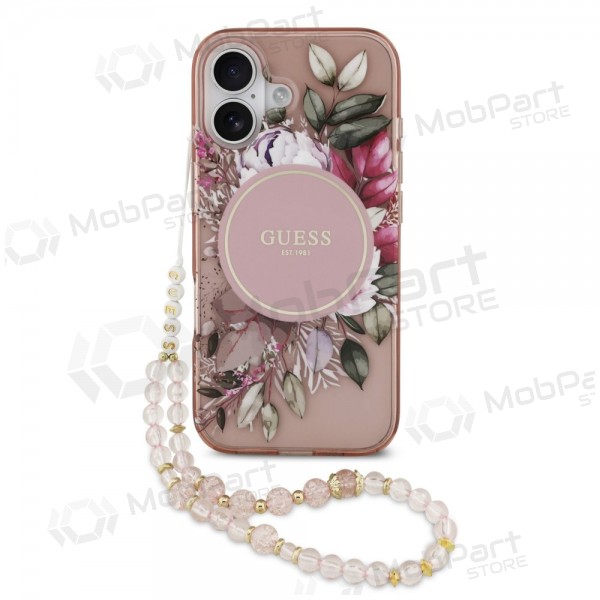 Funda para Apple iPhone 17 - Guess IML Flowers Strap MagSafe (rosa)