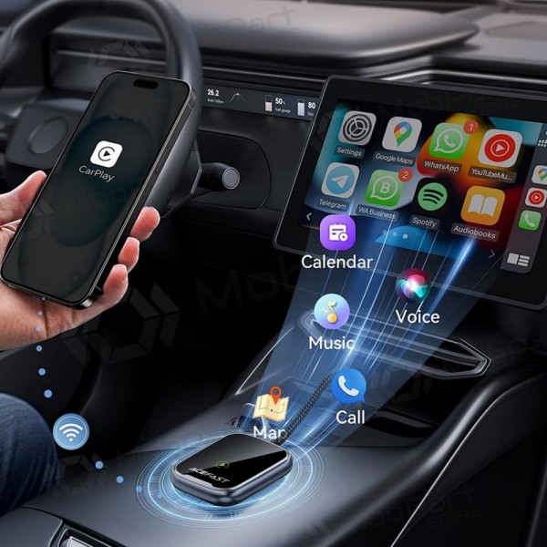 Adaptador CarPlay Acefast QC1 inalámbrico Android Auto negro