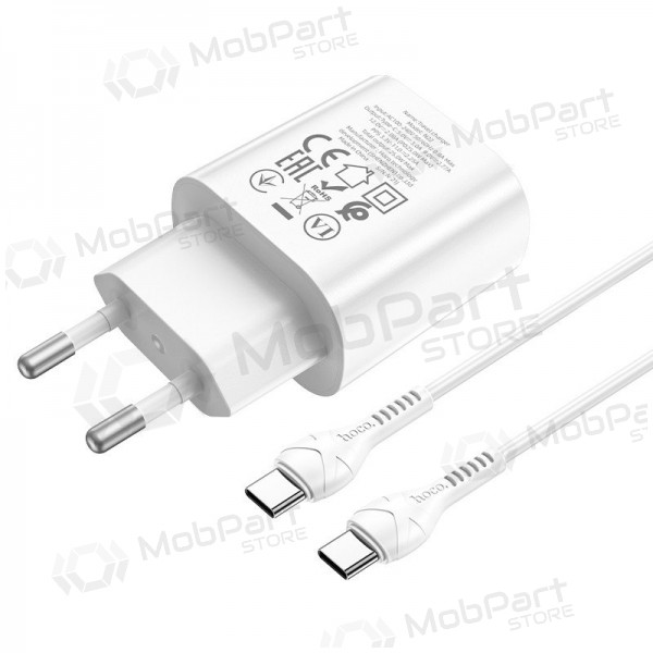Cargador buitinis Hoco N22 Jetta PD25W + Type-C blanco