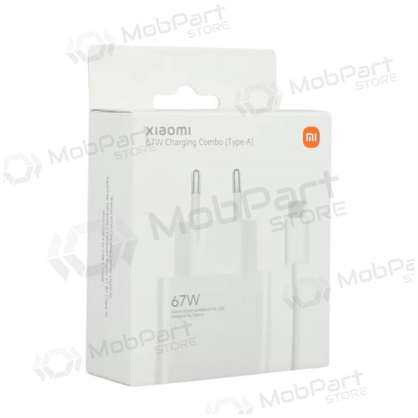 Cargador de teléfono Xiaomi HyperCharge Combo BHR9465EU 67 W USB-A USB-C blanco.