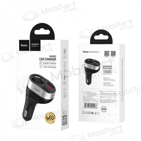 Cargador automobilinis Hoco Z29 x 2 USB (3.1A) (negro)