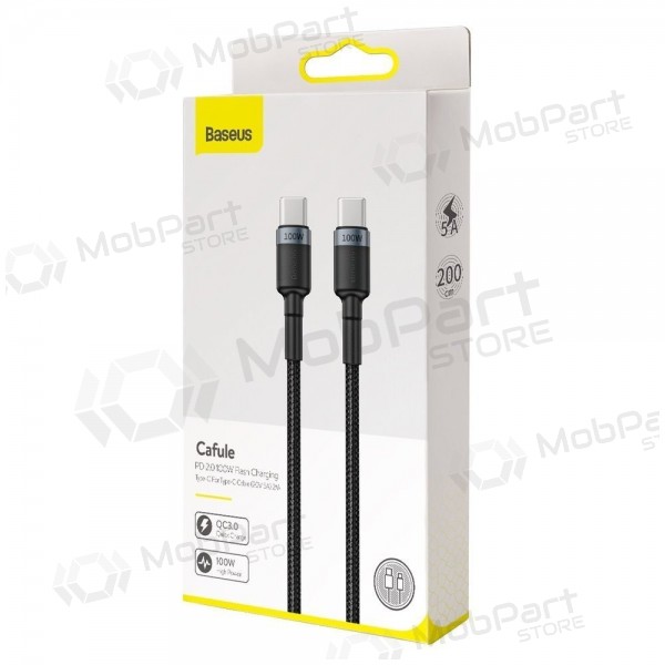 USB cable Baseus Cafule PD100W Type-C 2.0m gris-negro CATKLF-ALG1