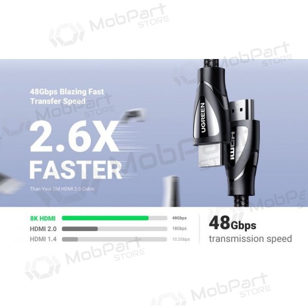 Cable HDMI Ugreen HD140 HDMI 2.1 8K 60 Hz 3 m negro