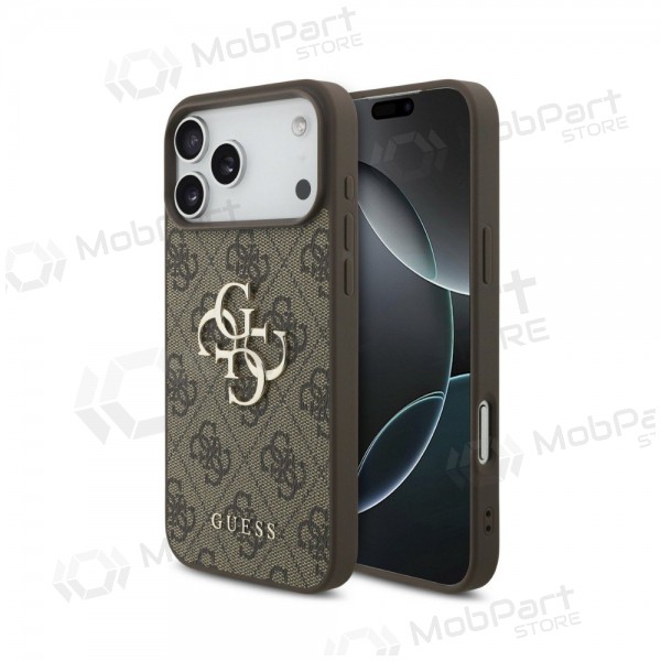 Funda para Apple iPhone 18 Pro - Guess PU 4G Metal Logo (marrón)