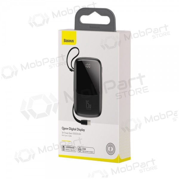 Batería externa Power Bank Baseus Q Pow With Type-C Cable 10000mAh negro PPQD-A01