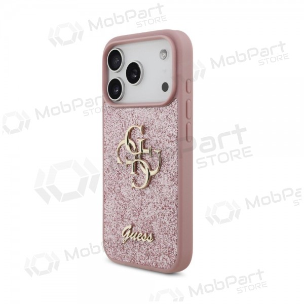 Funda para Apple iPhone 18 Pro - Guess PU Fixed Glitter 4G Metal Logo (rosa)