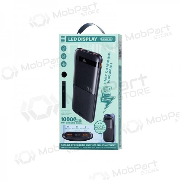 Batería externa Power Bank Remax RPP-71 22.5W 10000mAh negro