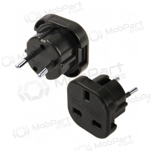 Adaptador de Reino Unido a EUR negro