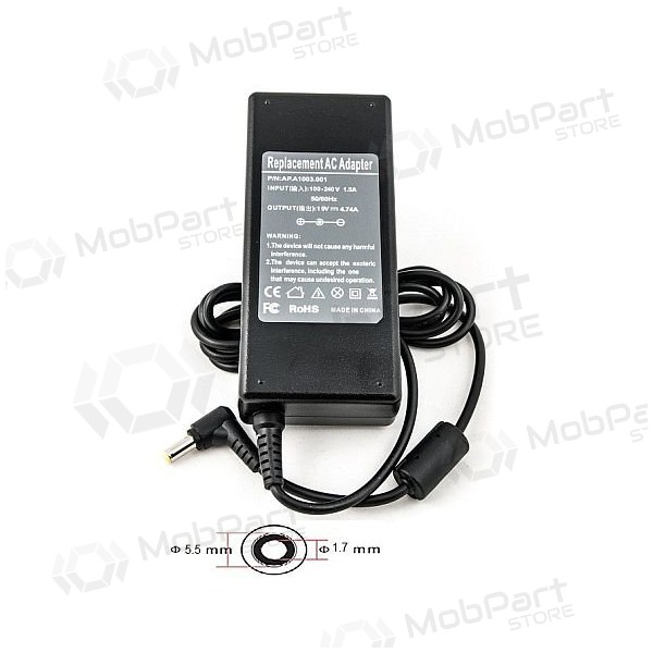 ACER 90W: 19V, 4.74A cargador para portátil ACER 90W: 19V, 4.74A cargador para portátil