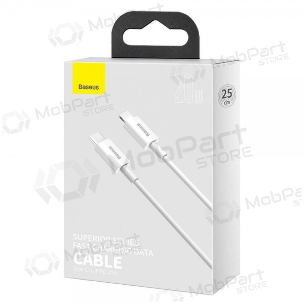 Cable Baseus Superior Type-C - Lightning PD 20W 0.25m (blanco) CATLYS-02