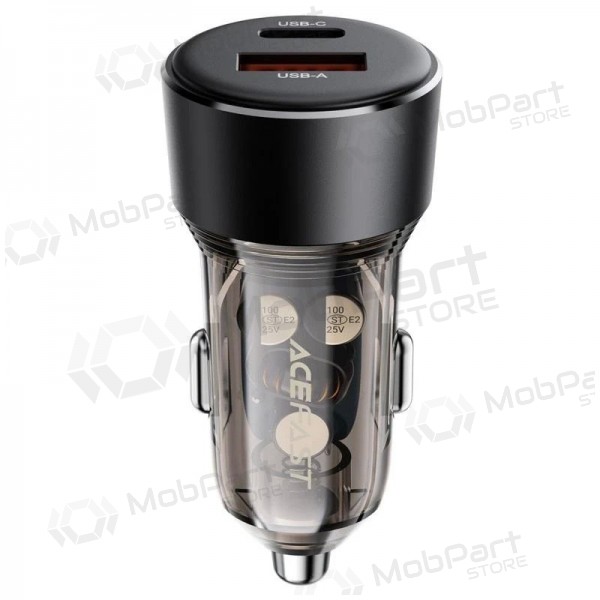Cargador de coche Acefast B12 60W USB-C/USB-A negro