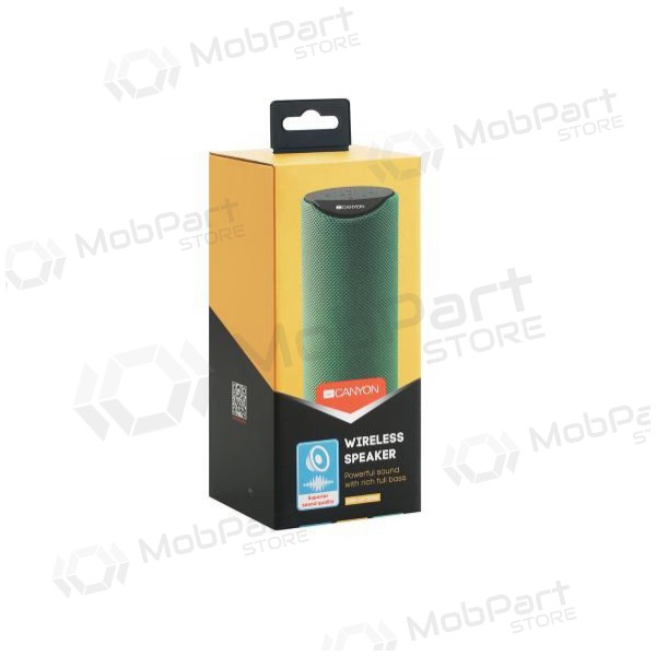 Altavoz portátil Bluetooth CANYON CNS-CBTSP5 (MicroSD, AUX, BT V5.0, 1200mAh) (verde)