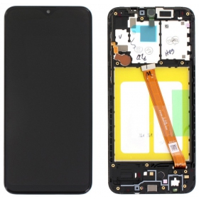 Ekranas Samsung A202 A20e 2019 su lietimui jautriu stikliuku y rėmeliu Black original