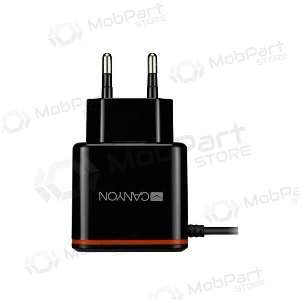 Cargador CANYON CNE-CHA042 + Type-C cable (1xUSB 5V 2.1A) (negro)