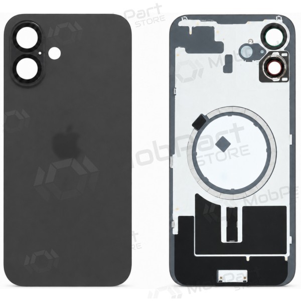 Tapa trasera para Apple iPhone 16 (negra) (Premium)