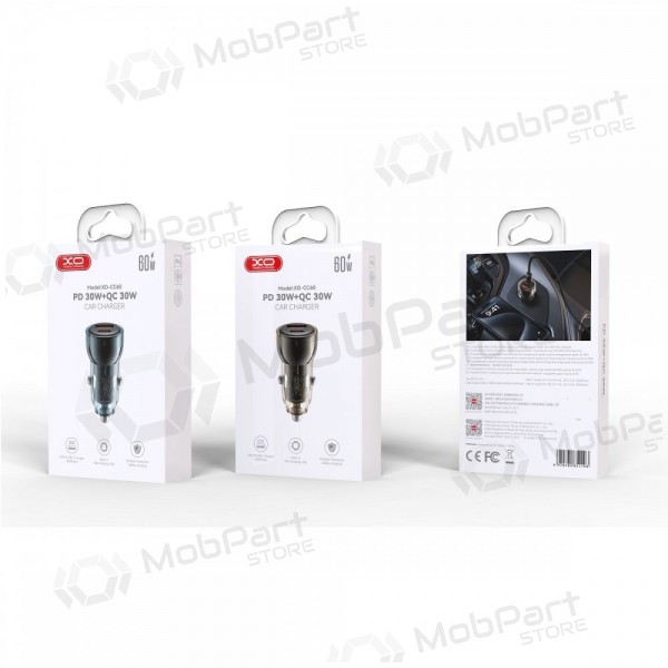 Cargador de coche XO CC60 USB-A/USB-C 60W azul