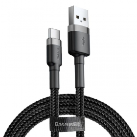 Cable Baseus Cafule PD Type-C - Type-C 3.0A 60W (gris-negro) 1.0m CATKLF-GG1