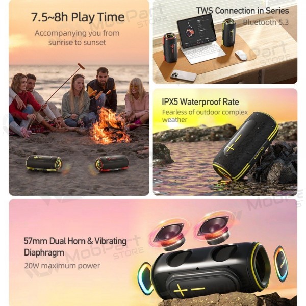 Bluetooth altavoz portátil Awei KA5 20W negro