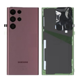 Samsung S908 Galaxy S22 Ultra tapa trasera de la batería (Burgundy) (usada grade A, original)