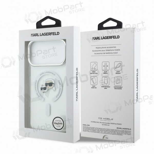 Funda para Apple iPhone 18 Pro - Karl Lagerfeld IML K&CH Heads Metal Frame MagSafe (transparente)