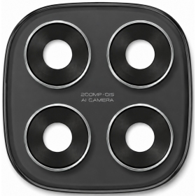 Cristal de cámara con marco para Xiaomi Redmi Note 14 Pro 4G (negro)
