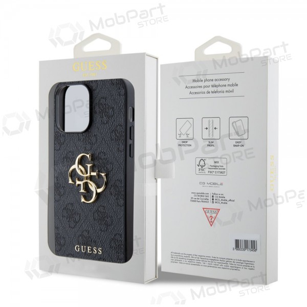 Funda para Apple iPhone 14 Pro Max -Guess PU 4G Metal Logo- (gris)