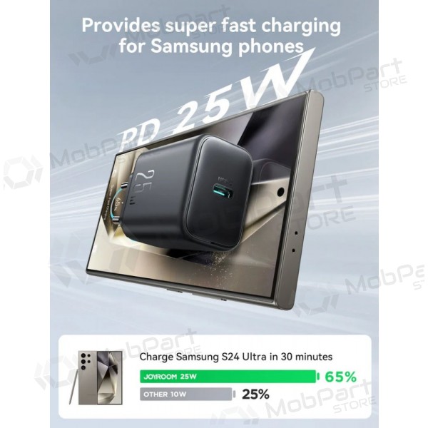 Cargador Joyroom JR-TCF23 USB-C 25W + USB-C to USB-C cable 1.0m negro
