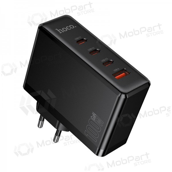 Cargador de teléfono Hoco N85 100 W 3x USB-C + USB-A negro