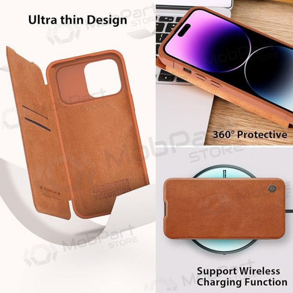 Funda para Apple iPhone 14 -Nillkin Leather- (marrón)