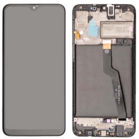 Ekranas Samsung A105 A10 Dual SIM su lietimui jautriu stikliuku y rėmeliu Black original