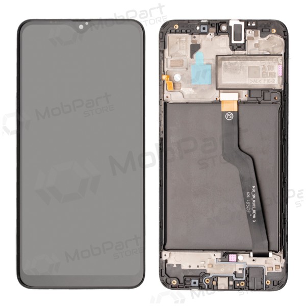 Ekranas Samsung A105 A10 Dual SIM su lietimui jautriu stikliuku y rėmeliu Black original