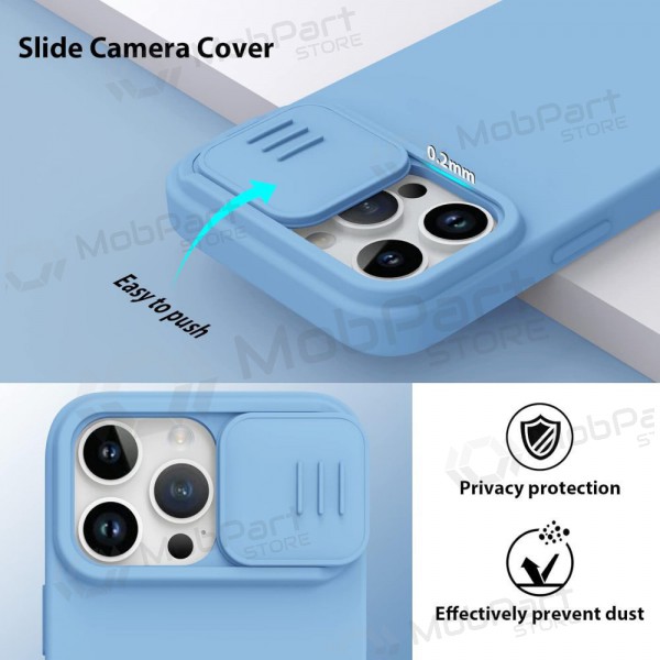 Funda para Apple iPhone 14 -Nillkin Silicone- (azul claro)
