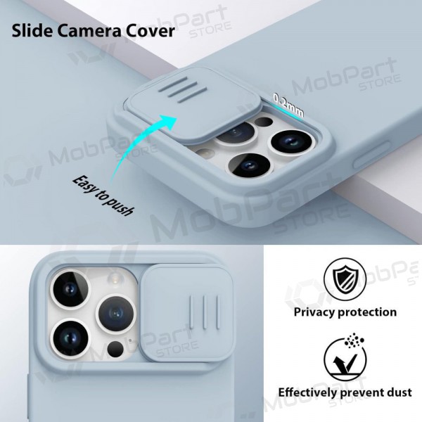 Apple iPhone 15 Pro funda „Nillkin Silicone“ (gris)